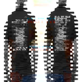 Wait I'm Goated Cat Silly Cat Meme Men's T-shirt Back Print - Thegiftio