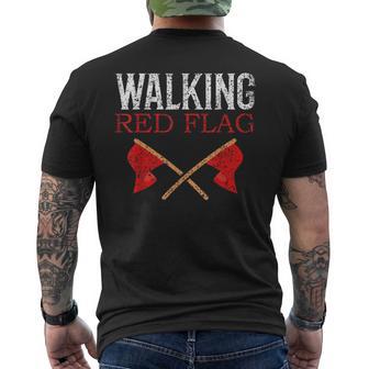 Walking Red Flag Joke Red Flags Meme Red Flag Men's T-shirt Back Print - Thegiftio UK