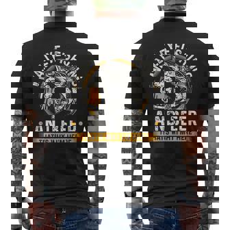 Walleye Fishing And Beer Fisherman Men's T-shirt Back Print - Thegiftio