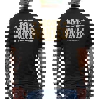 Most Wanted Western Cowboy Cowgirl Rodeo Men's T-shirt Back Print - Thegiftio