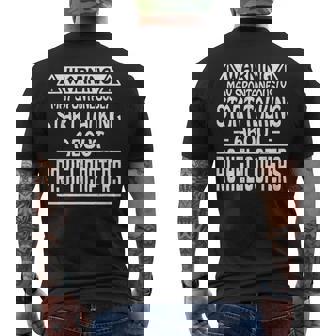 Warning May Spontaneously Start Talking About RC Helicopters Men's Back Print T-Shirt | Mazezy