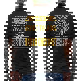 Warning May Spontaneously Start Talking About Water Chestnut Men's Back Print T-Shirt | Mazezy