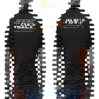 Warrior Orange Ribbon Leukemia Cancer Awareness Men's Back Print T-Shirt | Mazezy