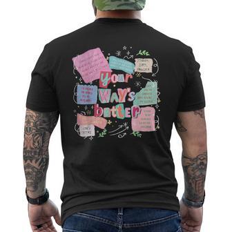 Your Way’S Better Bible Verse Jesus Way Faith Coquette Retro Men's T-shirt Back Print - Thegiftio UK