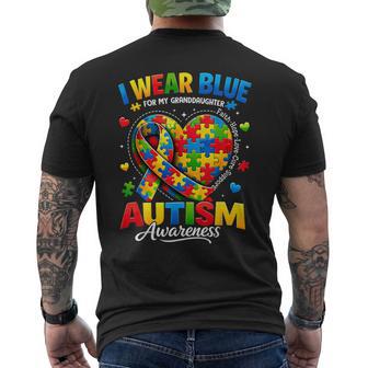 I Wear Blue For My Granddaughter Autism Awareness Grandmom Men's T-shirt Back Print | Mazezy