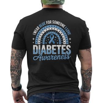I Wear Blue For Someone I Love Type 1 Diabetes Awareness Men's T-shirt Back Print - Thegiftio UK