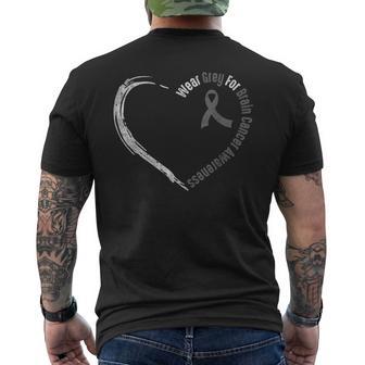 Wear Grey For Brain Cancer Awareness Brain Tumor Men's T-shirt Back Print - Thegiftio UK