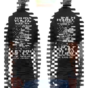 I Wear Red On Fridays For My Dad Until He Comes Home Tank Top Men's Back Print T-Shirt | Mazezy