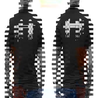 Weightlifting Barbell Weightlifter Strength Training Men's Back Print T-Shirt | Mazezy