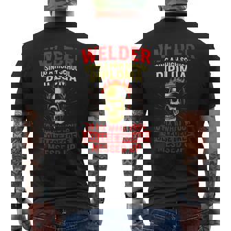 Welder Using a High School Diploma Ironworker Tank Top Men's Back Print T-Shirt | Mazezy