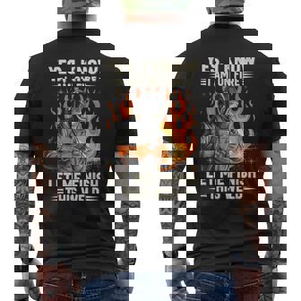 Welder Welding Yes I Know I Am On Fire Men's Back Print T-Shirt | Mazezy