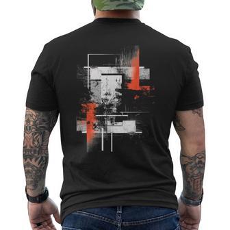 White Orange Abstract Graphic S 6Xl Graphic Men's T-shirt Back Print - Monsterry