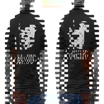 Wiener Dog ダックスフンド 犬 ペット愛好家 I Love Dachshunds メンズTシャツ バックプリント - Kawaiitshirt