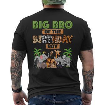 Wild Big Bro Of The Birthday Boy Zoo Safari Jungle Animal Men's T-shirt Back Print - Monsterry