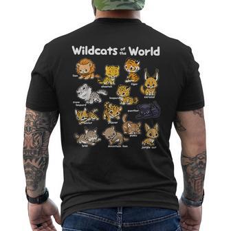 Wild Cats Cute Wildcats Of The World Lion Tiger Lynx Men's T-shirt Back Print - Thegiftio UK