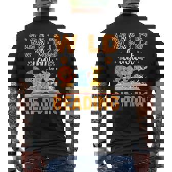 Wild About Reading Reading Books Lovers Reader Librarian Men's T-shirt Back Print - Thegiftio