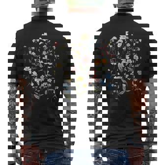 Wildflower Boho Floral Botanical Aesthetic Flowers Men's Back Print T-Shirt | Mazezy