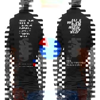 Will I Do Mooing Today Sarcastic Pie Chart Cow Impersonation Men's Back Print T-Shirt | Mazezy