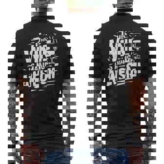 This Wine Is Making Me Awesome Fun Wine Lover Men's Back Print T-Shirt | Mazezy