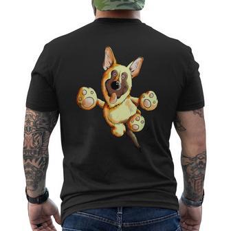 Witziger Deutscherchäferhund I Comic I Hunde Fan T-Shirt mit Rückendruck - Geschenkecke