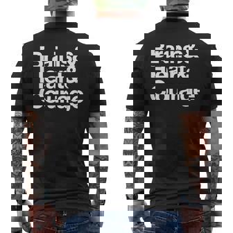 Wizard Of Oz Theme Brains & Heart & Courage Men's T-shirt Back Print | Mazezy