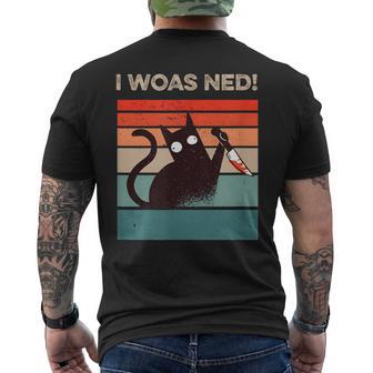 I Woas Ned Katzen Mitchwarzer Katze T-Shirt mit Rückendruck - Geschenkecke