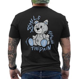 Wolf Grey Ice Blue Graphic Match Men's T-shirt Back Print - Thegiftio UK