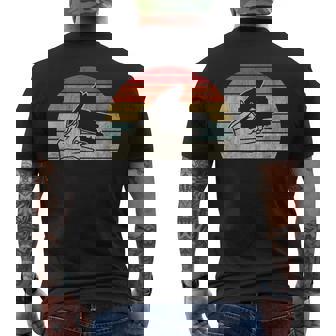 Wolf Shadow Hand Puppet Retro Sunset Men's Back Print T-Shirt | Mazezy