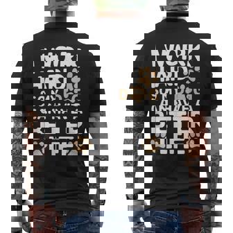 I Work Hardo My Dog Can Have A Better Life おかしな犬の飼い主 メンズTシャツ バックプリント - Kawaiitshirt