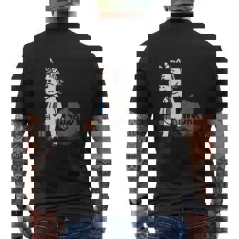 Work Unicorn Chained To Rock Office Humor Burnout Men's Back Print T-Shirt - Monsterry