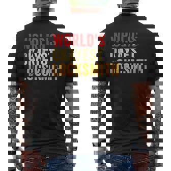 World's Okayest Locksmith Locksmithing Lock Picker Men's Back Print T-Shirt | Mazezy