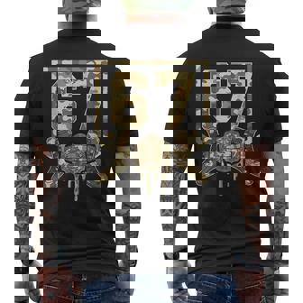 Wrestling Drip Number 67 Wrestling Player 67 Camo Men's Back Print T-Shirt | Mazezy