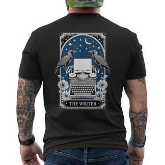 The Writer Typewriter Crow Writing Journalist Book Writer Men's T-shirt Back Print - Thegiftio UK