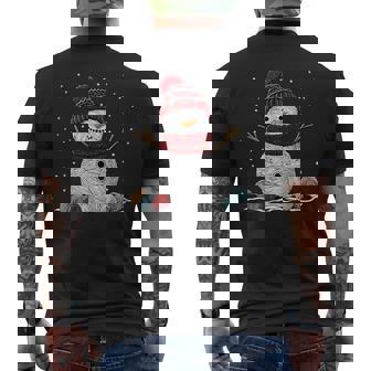 Yarn Snowman Sewing Knitting Crocheting Quilter Crochet Men's T-shirt Back Print - Thegiftio