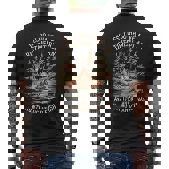 Yes I Have Retirement Plan Hunting And Fishing Campfire Men's Back Print T-Shirt | Mazezy