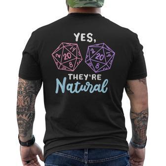 Yes They're Natural 20 D20 Dice Rpg Gamer Men's T-shirt Back Print - Thegiftio UK