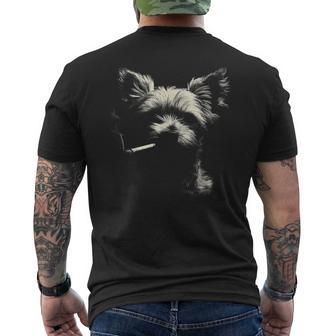 Yorkie Dog Smoking Cigarette Cool Terrier Style Men's T-shirt Back Print - Thegiftio UK