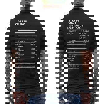 Yuuki 栄養成分表示 メンズTシャツ バックプリント - Kawaiitshirt