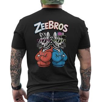 Zeebros Cute Zebra Duo For Zebros Lovers Men's T-shirt Back Print - Thegiftio
