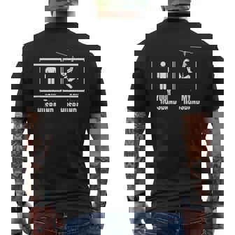 Ziplining Your Husband My Husband Zipline Men's Back Print T-Shirt | Mazezy