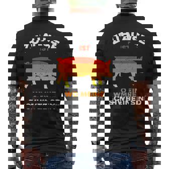 Zuhause Ist Wo Meinechweineind Lustige Landwirt Geschenk T-Shirt mit Rückendruck - Seseable