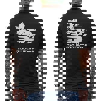 「Nyan Balance」ニャンバランス グラフィック かわいい ねこ メンズTシャツ バックプリント - Kawaiitshirt