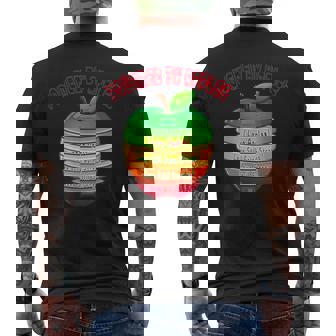 「Powered By Apples（リンゴの力）」リンゴ スライス 充電 バッテリー 残量 おもしろみ 可愛い メンズTシャツ バックプリント - Kawaiitshirt