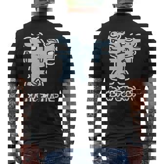 『カバをカバー』カバ くん【どうぶつフレンズ】動物 ゆる かわいい キャラ 面白 ダジャレ ギャグ ジョーク メンズTシャツ バックプリント - Kawaiitshirt