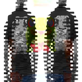 いちごカエル 図面 アートワーク いちご 動物 アート メンズTシャツ バックプリント - Kawaiitshirt