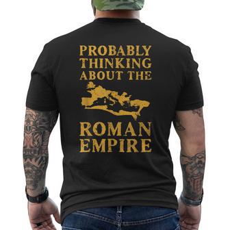 おそらくローマ帝国について考える 古代ローマ地図 メンズTシャツ バックプリント - Kawaiitshirt