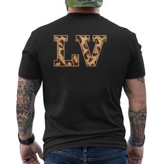 かわいい 文字 Lv イニシャル 名前 ヒョウ チーター動物 長袖tシャツ メンズTシャツ バックプリント - Kawaiitshirt