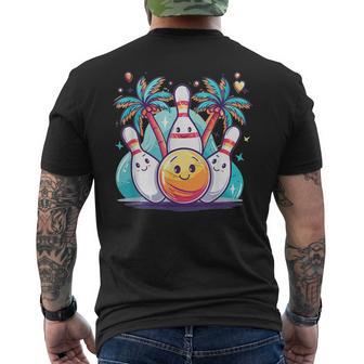 かわいいボウリングアート I キッズボウリング メンズTシャツ バックプリント - Kawaiitshirt