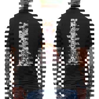 かわいい秋田犬が重ねて重ねられています メンズTシャツ バックプリント - Kawaiitshirt