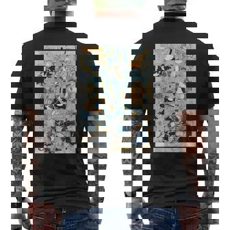 かゑるづくし 擬人化された蛙が 歌川国芳 日本の侍カエル 日本の伝統芸術 浮世絵 ヴィンテージの美学 メンズTシャツ バックプリント - Kawaiitshirt